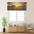 thumbnail image 2 of Cactus Printed Window Curtains Valances for Kitchen Western Sunset Desert Nature Landscape Rod Pocket Valances for Bedroom Living Room Dining Room 54 by 18 in, 1 Panel, 2 of 6