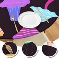 thumbnail image 4 of Colorful Mushroom Pattern Dark Pattern Round Fitted Tablecloth with Elastic Edge,Dining Table Cover Waterproof,Outdoor Round Tablecloth for Camping,Dining,Indoor and Outdoor, 4 of 7