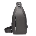 thumbnail image 5 of Bolso de hombro de color sólido para hombre, bolso de pecho con USB, bolso de mensajero deportivo para ocio, bolso de viaje para exteriores, bolso para hombre, 5 of 5