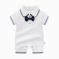 thumbnail image 2 of Baby Onesies Boy Baby Boys Gentleman Romper One-Piece Outfit Tuxedo Style with Snap Closure, 2 of 7