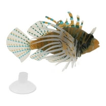 Unique Bargains Artificial Glowing Fish Floating Fake Fish Ornament Aquarium Artificial Fish Black Orange 1 Set