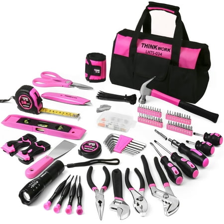 Pink Tool Set - 207 Piece Lady's Portable Home Repairing Tool Kit made from THINKWORK TW6075