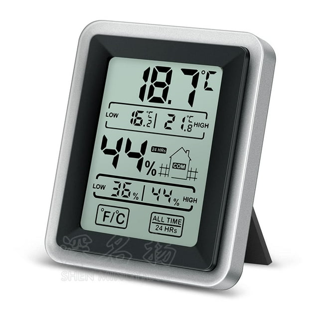 Termómetro digital para cultivos, hidrómetro interior, termostato con medidor de humedad, medidor de temperatura y humedad para plantas, interior, hogar, oficina; Pila de botón no incluida.