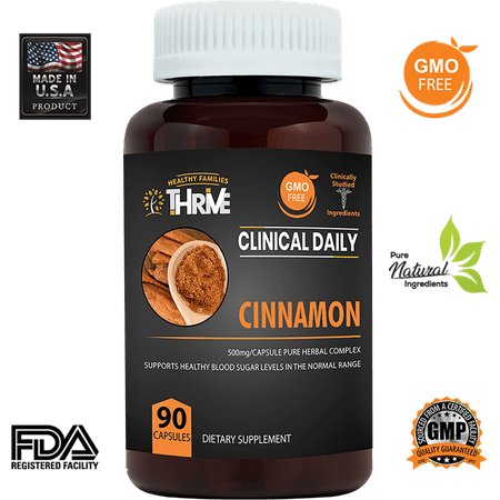 CLINICAL DAILY Cassia Cinnamon Capsules. Pure Cinnamomum Cassia complex, Bark & Extract. Control Sugar Cravings to control Blood Glucose & Weight. Natural Circulation, Anti Inflammatory support. 90