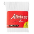 thumbnail image 4 of Calceta Infantil Atléticos para Niño Diseño Liso Blanco Talón Gris 3 Pares Talla 3-5, 4 of 4