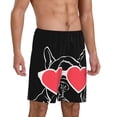 thumbnail image 2 of Logiee Animal Bulldog French Print Men's Pajama Shorts with Drawstring & Pockets,Sleep Shorts for Men,Sleepwear Bottoms,Elastic Waistband Loungewear-X-Large, 2 of 6