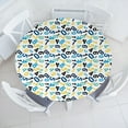 thumbnail image 3 of Ambesonne Numbers Pattern Fitted Round Tablecloth, Math Themed Design, 56"- 60" Diameter, Blue Yellow and White, 3 of 5