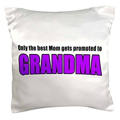 3dRose Only The Best Mom Gets Promoted To Grandma Purple, Pillow Case, 16 by