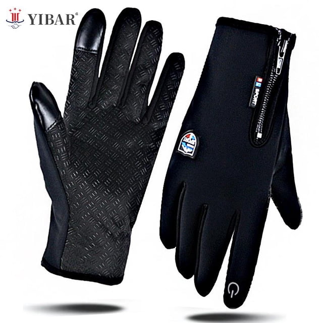 Winter Zipper Warm Gloves Men Women TouchScreen Thermal Gloves Cycling Tactical Work Motorcycle Bike Gloves Bicycle AccessoriesA2 He Qiyong unisex