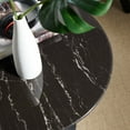 thumbnail image 5 of Modway Lippa 20" Round Modern Artificial Marble/Metal Side Table in Matte Black, 5 of 6