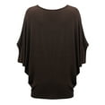 thumbnail image 2 of Made by Johnny Women's Scoop Neck Half Sleeve Batwing Dolman Top XXXL BROWN, 2 of 6