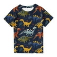 thumbnail image 5 of CYRBOKO Toddler Boys T-shirts, Crewneck Printed Summer Short Sleeve Tops Navy Size 3-4T, 5 of 9
