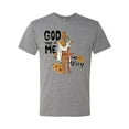thumbnail image 2 of Wild Bobby God Made Me This Way Cross with Sunflowers Inspirational/Christian Men Premium Tri Blend Tee, Premium Heather, XX-Large, 2 of 6
