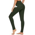 thumbnail image 5 of JnLxul Leggings for Women Casual Workout High Waisted Slim Stretchy Tights Yoga Pants with Pockets for Outdoor Running(Large,Army Green), 5 of 8