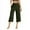 Army Green, variant on XIAONU Womens Pants pleasure Wide High Waist Exercise Capris Pants Sporty Yoga Pants Wide-Leg Cropped Pants With Pockets