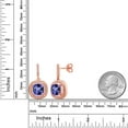 thumbnail image 2 of Gem Stone King 18K Rose Gold Plated Silver Dangle Earrings Tanzanite Moissanite (6.11 Cttw), 2 of 3