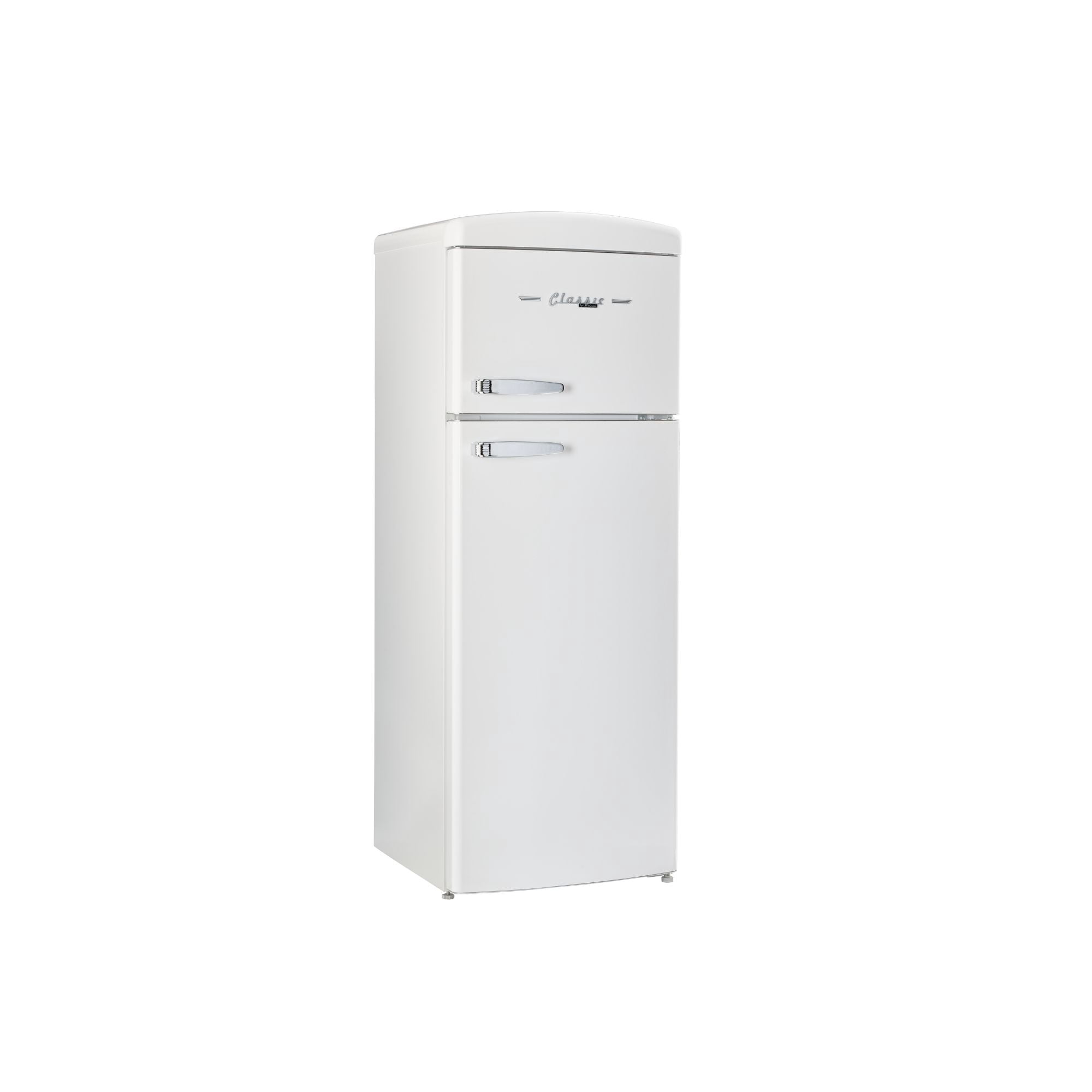 Classic Retro 7.5 cu ft Top Mount Refrigerator in Marshmallow White