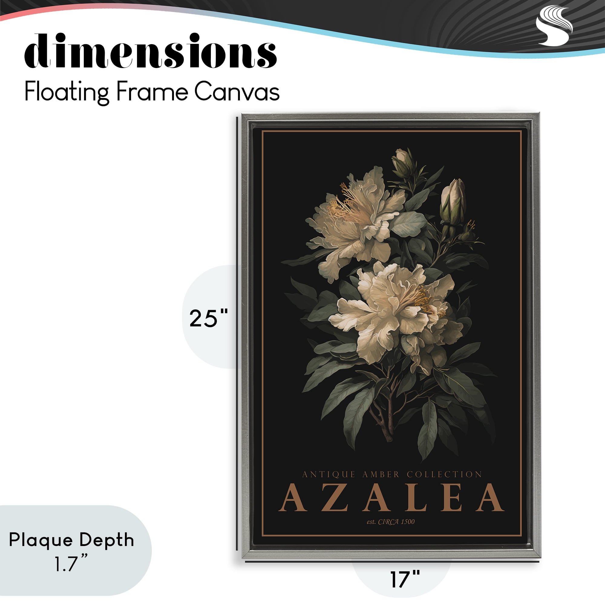 Stupell Industries Antique Azalea Light Gray Framed Floater Canvas Wall Art, design by Chris Giampietro