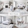 thumbnail image 5 of Washable Rugs 8x10 Area Rugs for Living Room,Modern Abstract Rugs for Bedroom,Large Carpets,Ultra Soft Faux Wool Retro Dining Room Rug,Non Slip&Non-Shedding Low Pile Print Rug- Blue-white-gray, 5 of 7