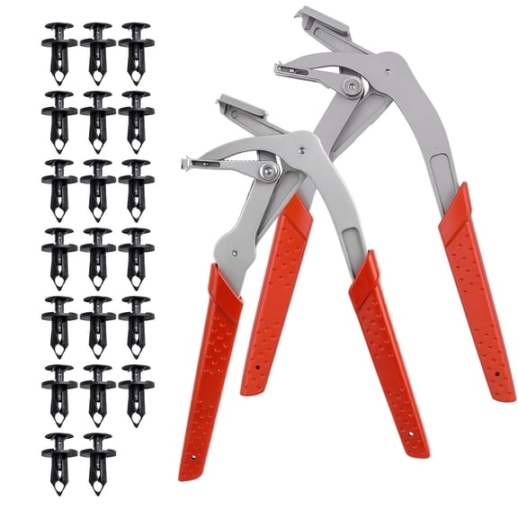 Car Clip Pliers & Trim Removal Tool, Spring-Loaded Fastener Rivet Remover for Auto Door Panels, Interior & Exterior Trim, Damage-Free Disassembly