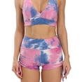 thumbnail image 2 of MISS MOLY Women's High Waisted Yoga Shorts Runched Butt Lifting Textured Shorts Tummy Control Tie Dye Beach Hot Pants, 2 of 5