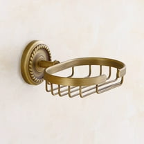 LEDMOMO Vintage Brass Soap Holder  Wall Mount Golden Drainage Net