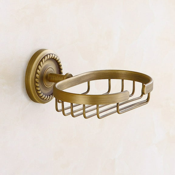 LEDMOMO Vintage Brass Soap Holder  Wall Mount Golden Drainage Net