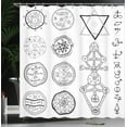 thumbnail image 4 of Ambesonne White Shower Curtain, Collage of Magic, 69"Wx84"L, White and Black, 4 of 5