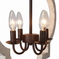 thumbnail image 6 of LNC Adrammelech 4-Light Distressed White and Rust Farmhouse Pendant Light with Birch Wood Frame, 6 of 11