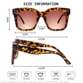 thumbnail image 3 of Gafas de sol TAOTAOQI vintage cuadradas sobredimensionadas UV400 para mujer, 3 of 9
