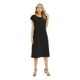 thumbnail image 5 of EFINNY Women Short Sleeve Crew Neck Casual Plain Simple T-Shirt Dress, 5 of 7