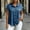Navy, variant on Denim Button Down Shirt for Women Point Collar Cap Sleeve Loose Fit Casual