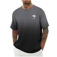 thumbnail image 1 of Camisas de Manga Larga para Hombres Imprimir Casual Cuello Redondo Blusa de Manga Corta, Camisas de Lino para Hombres, 1 of 8