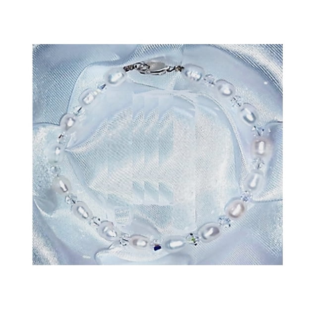 Pulsera y Aretes GREG J.M. Perla Cultivada Cristals Swarovski Broche De Plata
