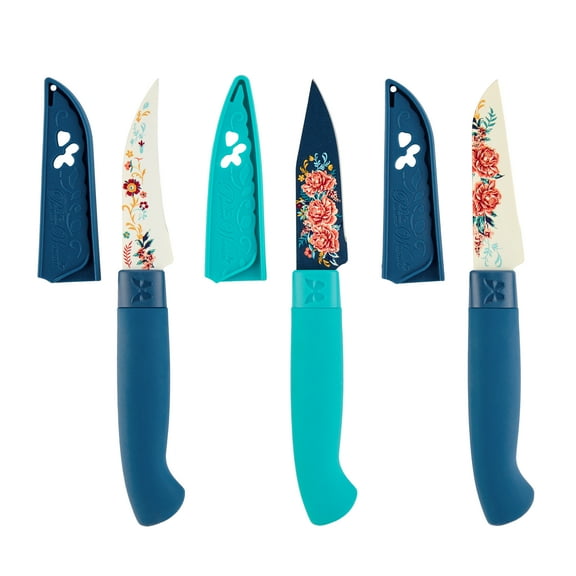The Pioneer Woman Keepsake Floral 3-Piece Stainless Steel Paring Knife Set