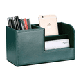 thumbnail image 6 of KINGFOM Pen Holder, PU Leather Desk Organizer Home School Office Stationery Storage Box Office Supplies Organizer Business Card Holder Dark Green, 6 of 9