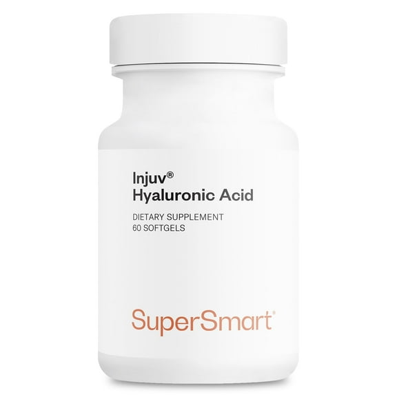 SuperSmart - Hyaluronic Acid Supplement (Injuv HA) 280 mg per Day - Joint & Skin Hydration | Gluten Free - 60 Softgels