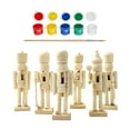 thumbnail image 1 of 6 marionetas navideñas de cascanueces de madera para hacer tú mismo con pintura y pincel, adornos de mesa sin terminar, para pintar, decoración, 1 of 8