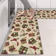 thumbnail image 2 of Kitchen Rugs Sets Of 2,Beige Christmas Gift Pattern Anti Fatigue Kitchen Mat Rugs Non Slip Washable,Decorative Kitchen Floor Mats for Kitchen,Sink,Laundry,17"X47", 2 of 5