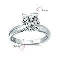 thumbnail image 4 of Bling Jewelry Womens Timeless Promise 2CT CZ Round Solitaire Engagement Ring Thin Band Silver, 4 of 6