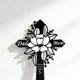 thumbnail image 3 of Black Acrylic Floral Cross Memorial Stake - Sympathy Tribute for Parents' Gravesite, 3 of 6