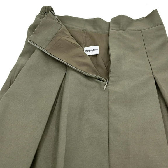 Magicglory Pleated Skirt, Women Girls Short High Waist Pleated Skater Tennis Skirt, M