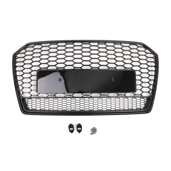 Ladcaser Replacement Grill Honeycomb Style Front Bumper Center Mesh Grille Compatible For A6 C7PA 2016-2018 Facelift Car Grille 4G0853651AG 4G0853651AE