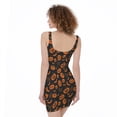 thumbnail image 2 of Halloween Pumpkin And Bat Pattern Print Sleeveless Bodycon Dress, Halloween Decorative Fashion Summer Maxi Dress For Women, 2 of 4