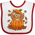 thumbnail image 3 of Inktastic Owl in a Pumpkin- Cute for Halloween and Thanksgiving Boys or Girls Baby Bib, 3 of 4