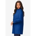 thumbnail image 3 of Roaman's Women's Plus Size Kate Long-Sleeve Crisp Cotton-Blend Button-Front Tunic, 3 of 6