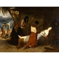 thumbnail image 2 of Émile Signol 18x15 Black Ornate Wood Framed Double Matted Museum Art Print Titled - Virginia's Death (1832), 2 of 5