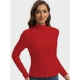 thumbnail image 3 of Women's Slim Fit Turtleneck Long Sleeve Top - Lightweight Base Layer Shirt for Casual Wear, 3 of 6