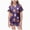 Purple, variant on Girls' Short Sleeve Pajama Set All-Over Print Bow Tie Ruffled Trim Soft Kids Sleepwear(Orange,2-3 Years)