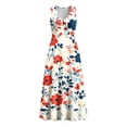 thumbnail image 4 of WRKEKC Floral Dress for Women Print V Neck Sleeveless Loose Silhouette Midi Easy Care Stretch Chic, 4 of 7
